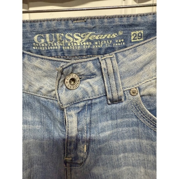 Guess Vintage Y2K Ultra Low Rise Denim Bootcut Jeans Size 29 Medium Wash - Picture 7 of 7